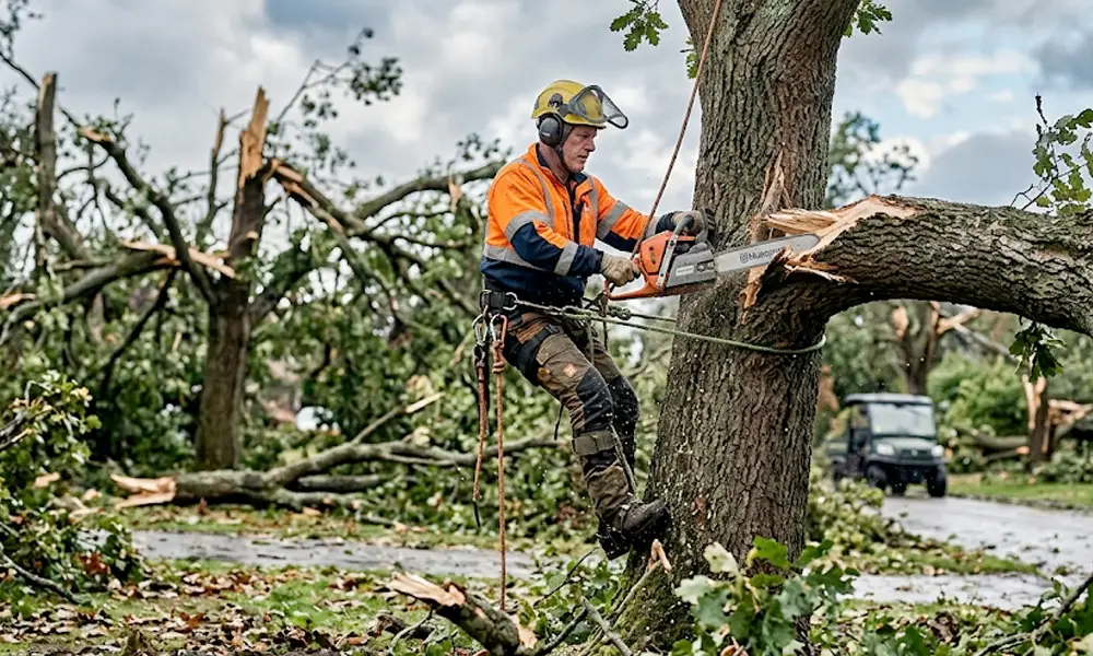 entretien d'arbres dans un jardin